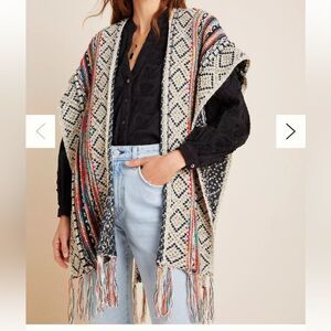 Anthropologie Akemi & Kin Penolope Fringed Kimomo One Size  Boho Rodeo￼